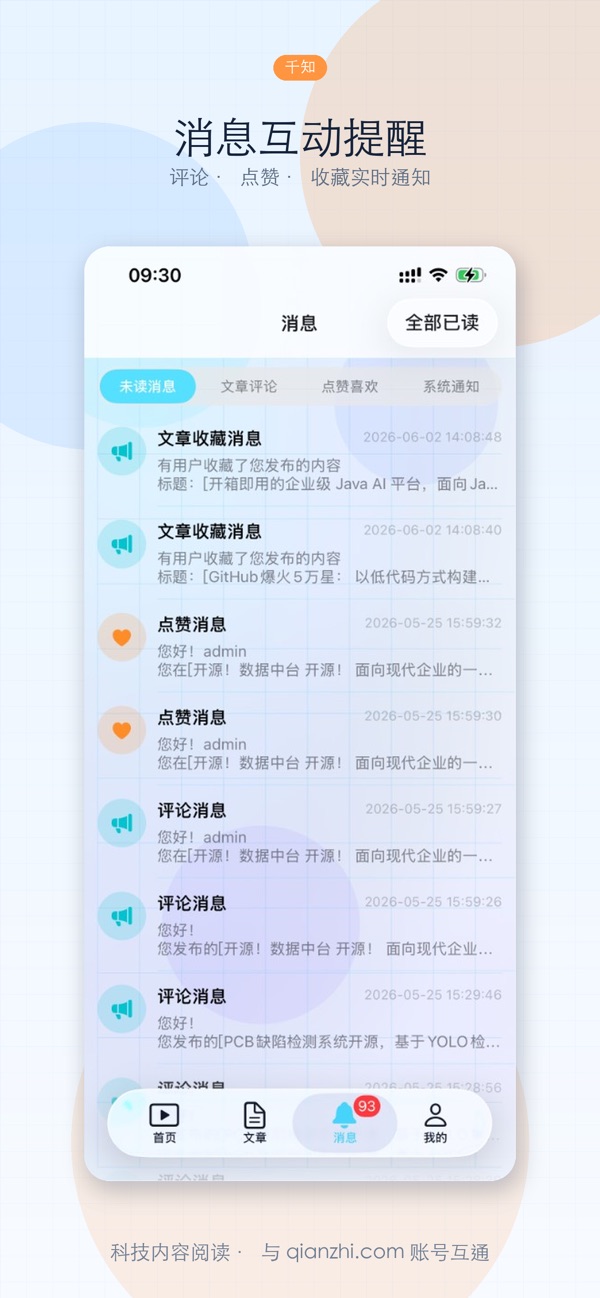 消息互动提醒